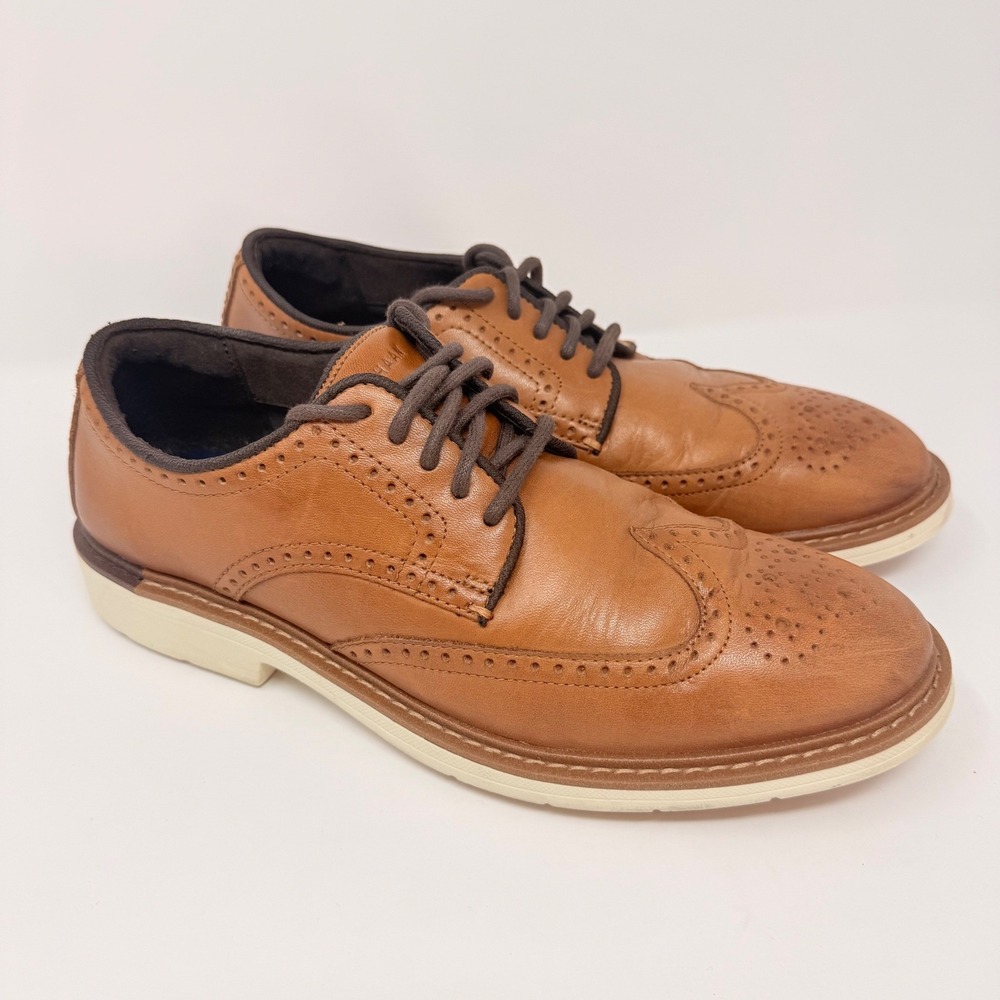 Cole Haan Mens Size 8M GrandSeries Wingtip Oxford British Tan Leather C34120